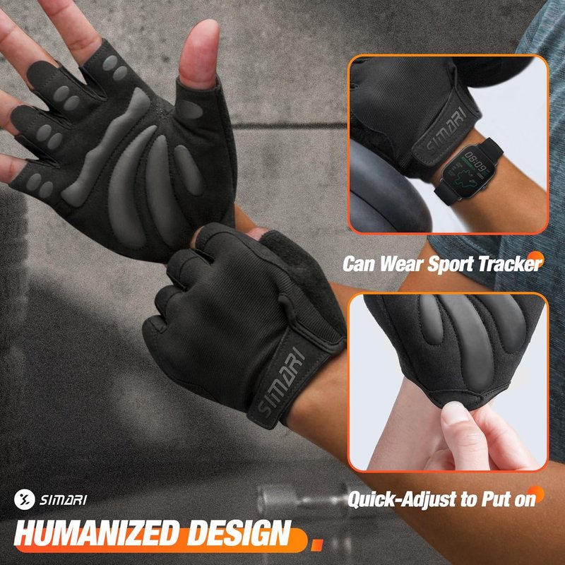 Breathable Workout Gloves for Men & Women - Padded Weight Lifting Gloves with Full Palm Protection | Great Grip for Gym, Cycling, Crossfit, Climbing