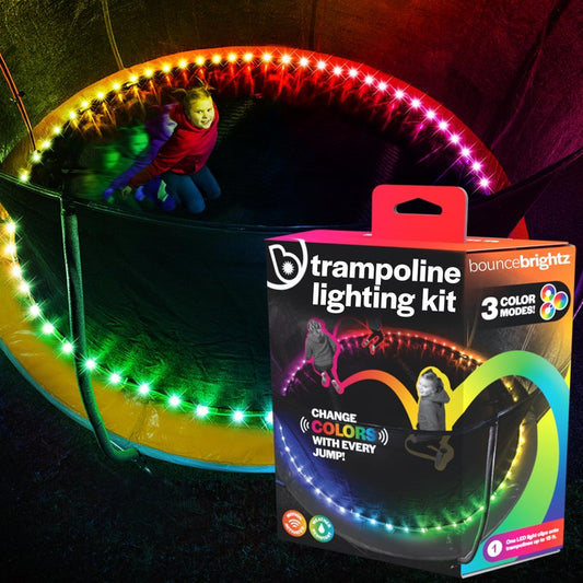 Brightz BounceBrightz LED Trampoline Light - Color Changing Trampoline Lights for Kids - Fits Up to 15ft - 3 Modes - Trampoline Accessories Toys Games Gifts for Boys Girls Teens - Outdoor Backyard Fun