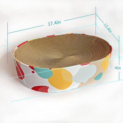 BobbyPet Cat Scratcher Lounge Bed - Lounge Couch for Indoor Cats Oval Shape 17"x13" Long Lasting Furniture