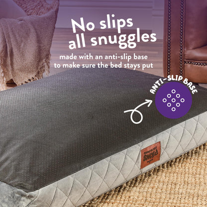 Slumberdown Extra Large Dog Bed Zipped Removable & Washable Replacement/Spare Cover For Large/XL/XXL Pet Beds, Soft Touch Microfleece Velour Cover with Anti Slip Bottom, Grey (L 90cm x W 120cm)