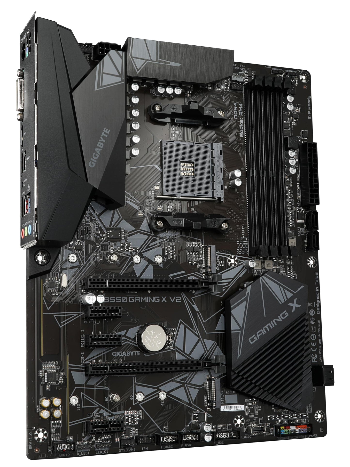 Gigabyte B550 Gaming X V2 Motherboard - Supports AMD Ryzen 5000 Series AM4 CPUs, 10+3 Phases Digital Twin Power Design, up to 4733MHz DDR4 (OC), 2xPCIe 3.0 M.2, GbE LAN, USB 3.2 Gen1