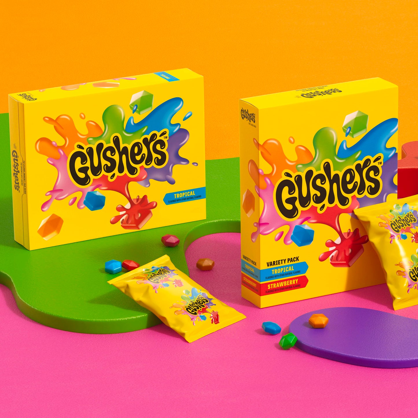 Gushers Fruit Flavored Snacks, Tropical Fruit Flavor, 6 Pouches, 4.8 oz