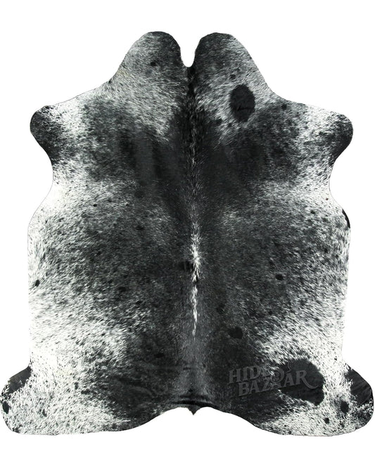 HIDES BAZAAR Black Salt and Pepper Cowhide Rug Premium Black and White Rugs for Living Room & More - Unique Black and White Rug Made Tanned Leather Cow Hides - Cow Hide Rugs 5x7 ft