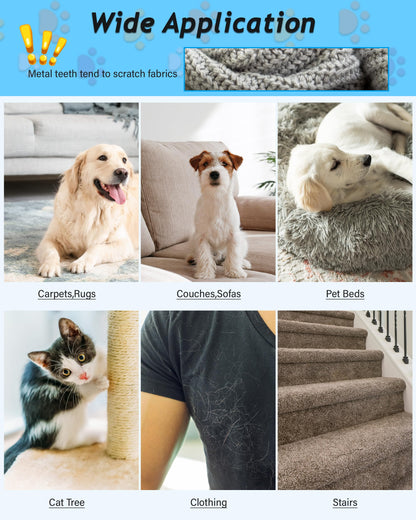 Carpet Rake for Pet Hair Removal,Adjustable Handle Carpet Rake Cat Dog Hair Remover,Reusable Carpet Scraper Dog Cat Deep Hair Cleaner Remover Tool for Rugs, Mats, Couch, Furniture (57'' Extra Large)