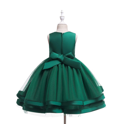 Glamulice Christmas Green Flower Girl Dress Ruffles Vintage Embroidered Lace Dresses Wedding Bridesmaid Birthday Party Gown Pageant Holiday Princess Prom Dance Kids Formal Dress Dark Green 5 6