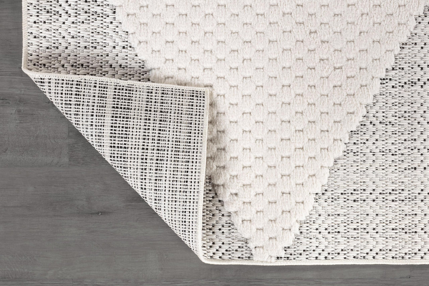 Luul Home Modern Micro Loop Indoor Area Rugs for Living Room Bedroom Kitchen Geometric Triangle White 8x10 Luxury Durable Low and High Pile Non-Shedding Stain Resistant Soft Area Carpet 8 x 10