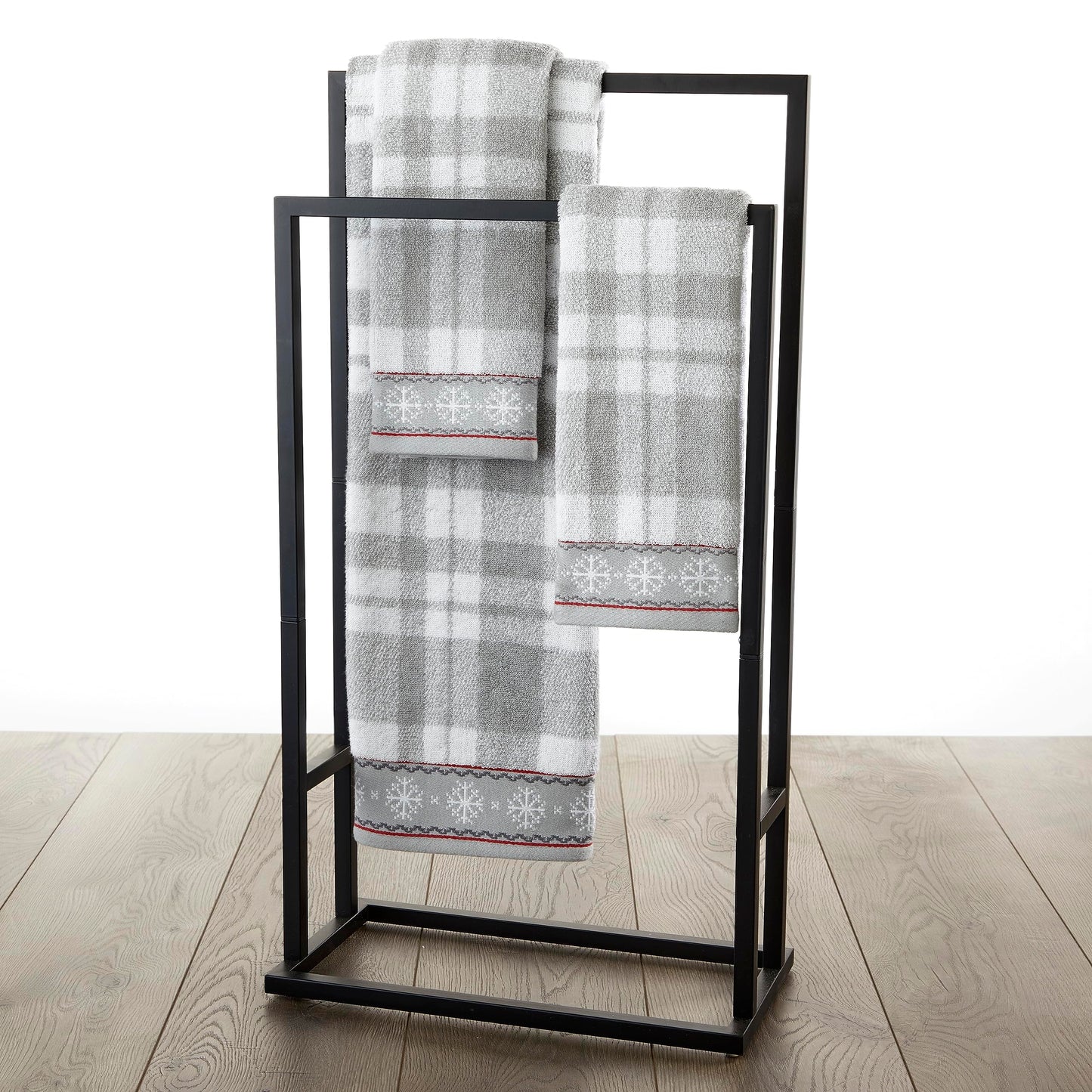 SKL Home Winter/Christmas Whistler Plaid Hand Towel Set for Bath/Kitchen/Bar & Gift, 16" x 25", 2 Count