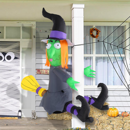 Joiedomi 4FT Halloween Inflatable Witch with Build-in LED Lights - Outdoor Blow Up Decor for Yard, Trees & Parties | Witch Decorations, Waterproof Halloween Inflatables Outdoor, Blow Up Yard Decor