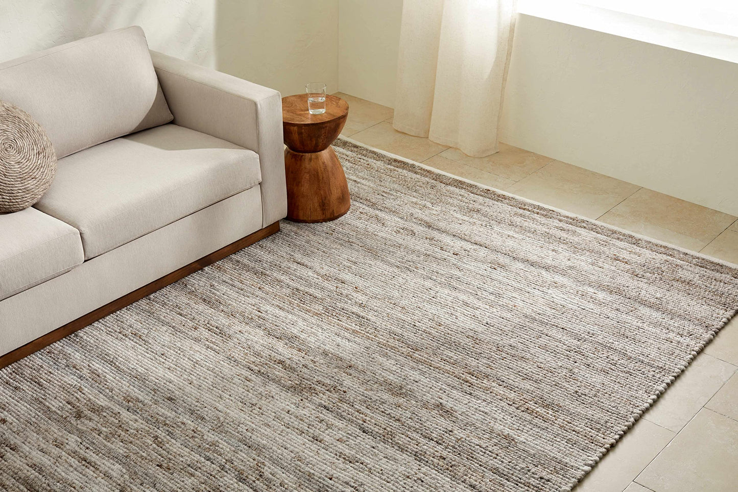 Hauteloom Banjo Recycled Material Living Room, Bedroom Area Rug - Traditional Transitional - Gray, Light Gray, Medium Gray - 2' x 3'