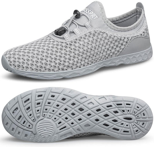 DOUSSPRT Men's Water Shoes Quick Drying Sports Aqua Shoes AllGrey Size 13