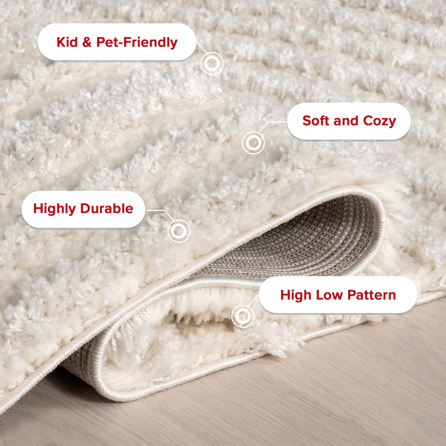 Nuloom Gloria Beige, 4' x 6', Abstract, Shag, Soft and Cozy, Plush, High Traffic, Stain Resistant, Easy Clean, Durable Area Rug for Bedroom, Living Room, Dining Space, Den, Foyer, Entryway