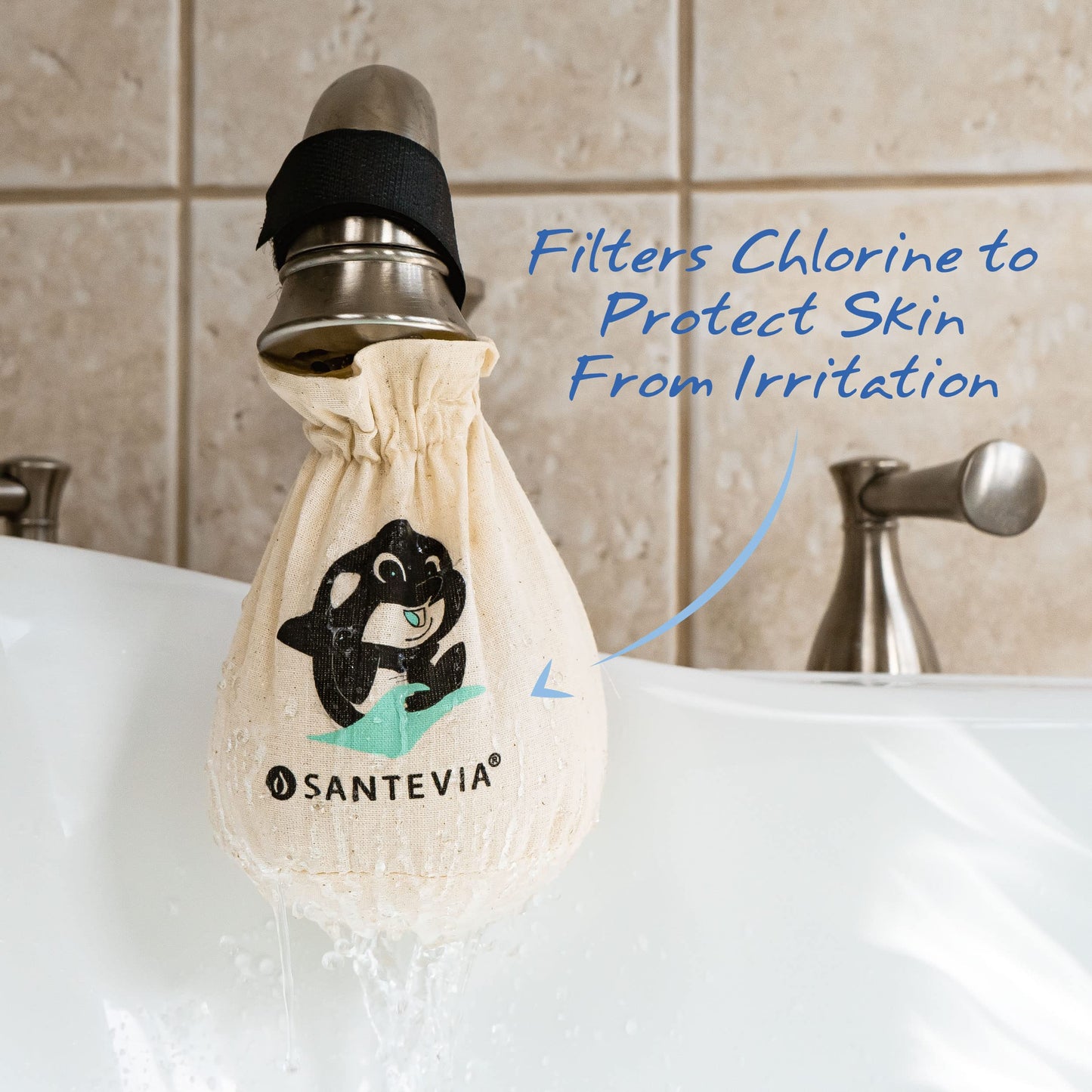 Santevia Bath Faucet Filter | Bath Filter for Tub Faucet | Bath Water Filter System | Bath FIlter Faucet | Bath Tub Filters to Remove Chlorine | Bath Filter Replacement | Baby Bath Filter