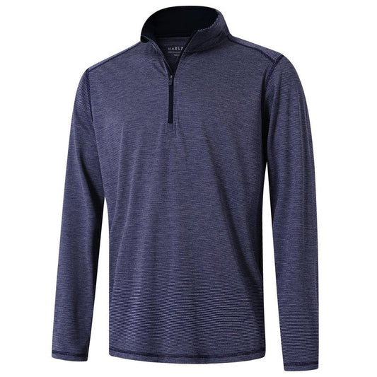 M MAELREG Mens 1/4 Zip Pullover Striped Mock Neck Lightweight Melange Golf Half Zip Sweatshirts for Men