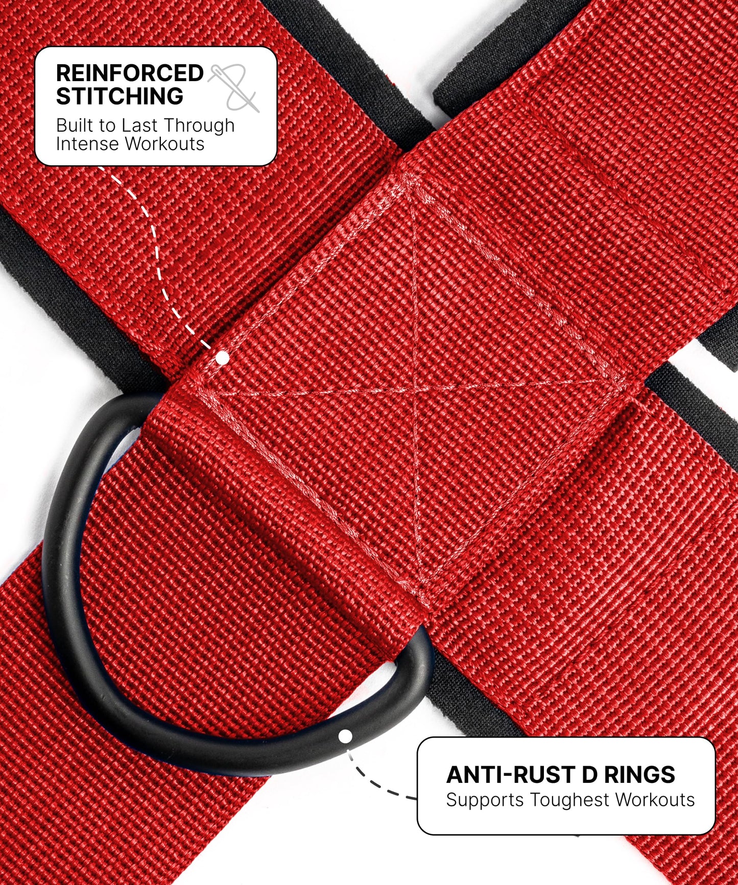 DMoose Fitness Neck Harness for Weight Lifting - Soft Padded Head & Chin Strap with 30" Heavy Duty Steel Chain - Neck Exerciser, Trainer & Strengthener to Support Injury Recovery (Red)