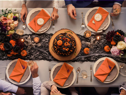 Utopia Home [24 Pack, Orange] Cloth Napkins 17x17 Inches, 100% Polyester Hemmed Edges, Washable and Reusable Ideal for Halloween, Thanksgiving, Parties, Weddings and Dinners