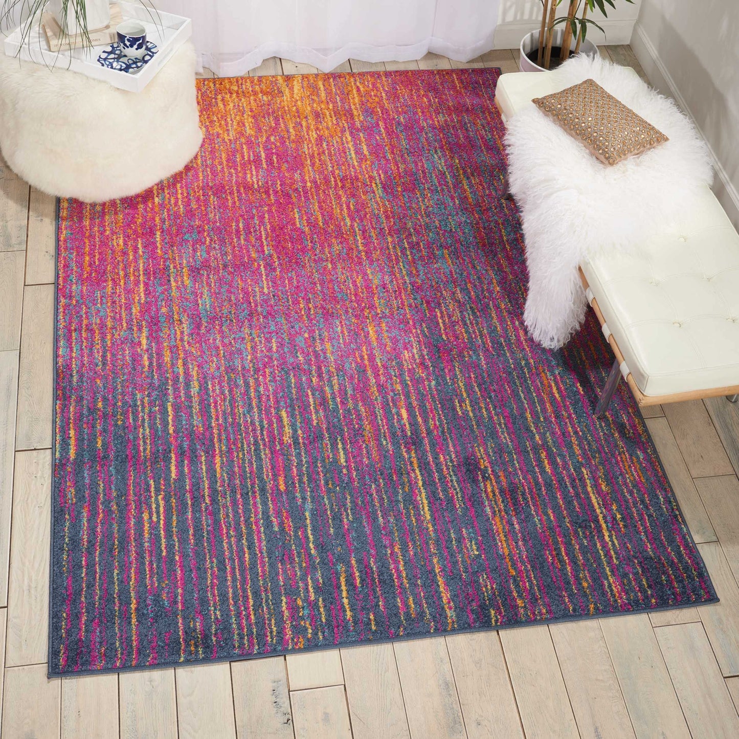 Nourison Home Passion Multicolor 6'7" x 9'6" Area Rug - Easy Clean, Non Shedding, Bed Room, Living Room, Dining Room, Kitchen (7' x 10')