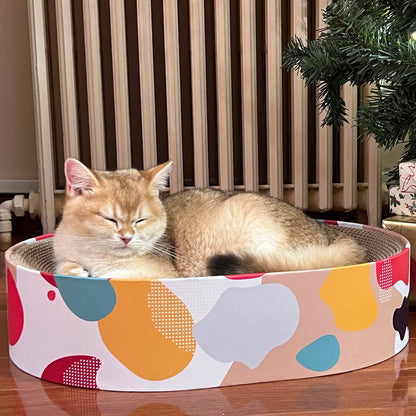 BobbyPet Cat Scratcher Lounge Bed - Lounge Couch for Indoor Cats Oval Shape 17"x13" Long Lasting Furniture