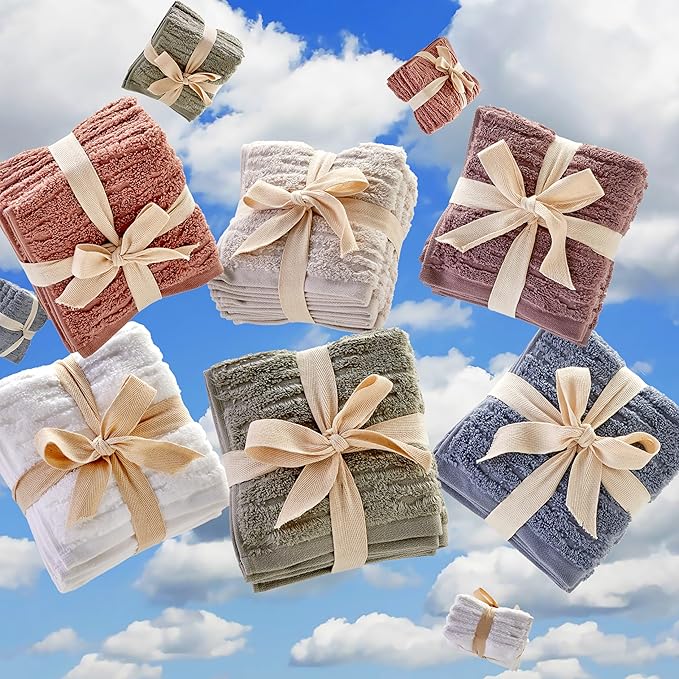SKL Home CloudSoft Cotton Luxury 4-Piece Washcloth Set