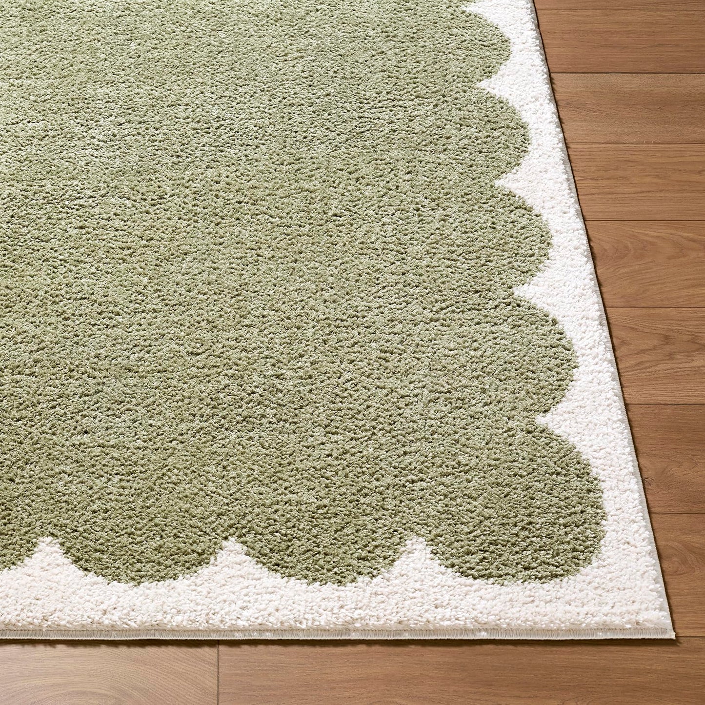 Livabliss x ELLE Decor Rivoli Modern Area Rug, 5'3" x 7', Green/Cream