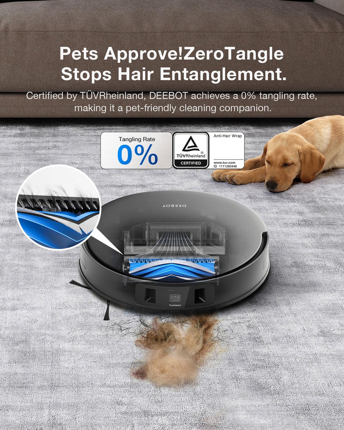 ECOVACS Deebot T30 Omni Robot Vacuum Cleaner with Wiping Function, Mini Station Vacuum Cleaner Robot, 11,000 PA Suction Power, Adaptive Edge Cleaning with TruEdge™ Mopping Technology, ZeroTangle™