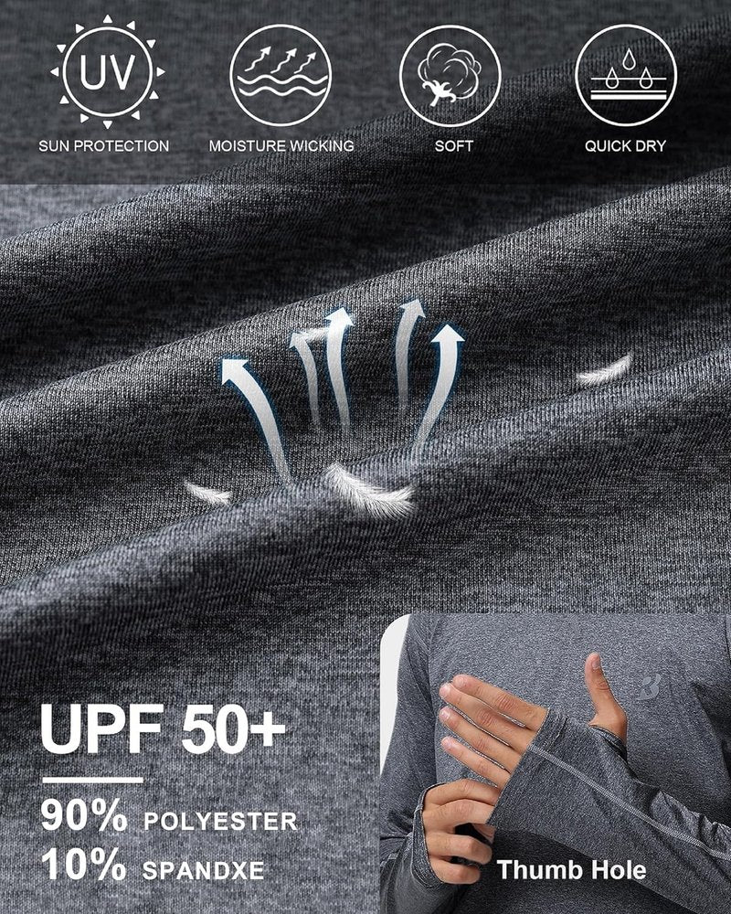 UPF 50+ Fishing Shirt for Men - Long Sleeve UV Sun Hoodie | Ideal for Hiking, Running & Athletic Workouts