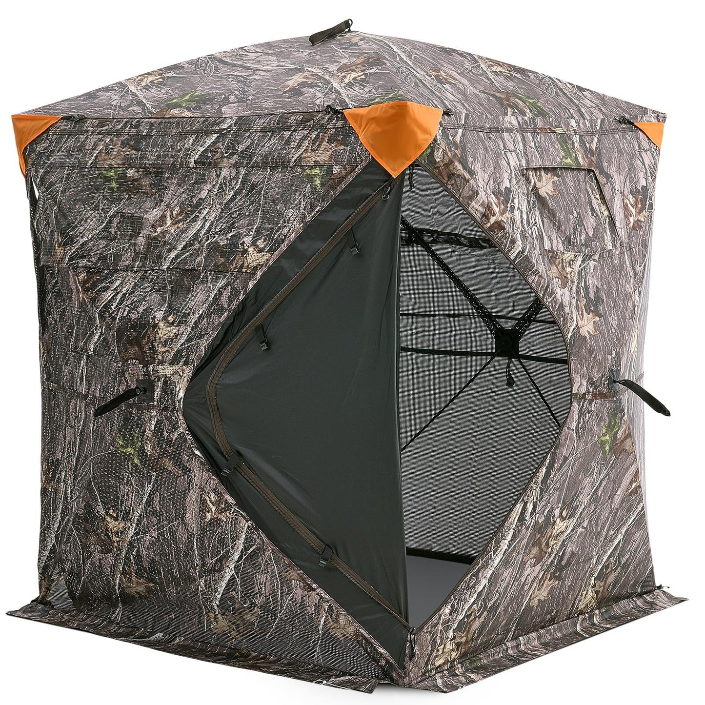 VEVOR Hunting Blind, 270° See Through Ground Blind, 1-2 Person Pop Up Deer Blind for Hunting with Carrying Bag, Portable Resilient Hunting Tent, One-Way See-Through Mesh for Turkey and Deer Hunting