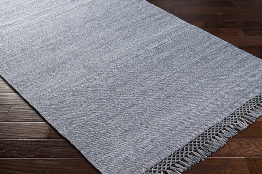 Hauteloom Michigan Recycled Material Living Room, Bedroom Area Rug - Striped Plain - Contemporary Boho Modern Minimalist Farmhouse - Slate Blue, Gray, Light, Charcoal, Neutral - 5' x 7'6"