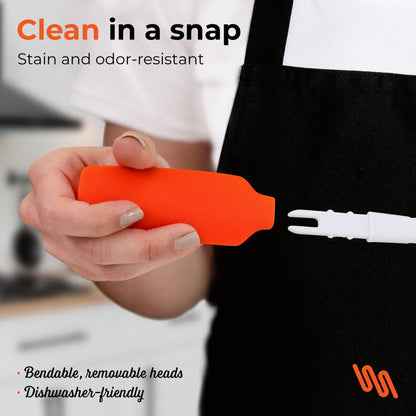 M KITCHEN WORLD Heat Resistant Silicone Spatulas Set | Rubber Spatula Kitchen Utensils Non-Stick for Cooking, Baking and Mixing | Ergonomic, Dishwasher Safe Bakeware Set of 4, Orange