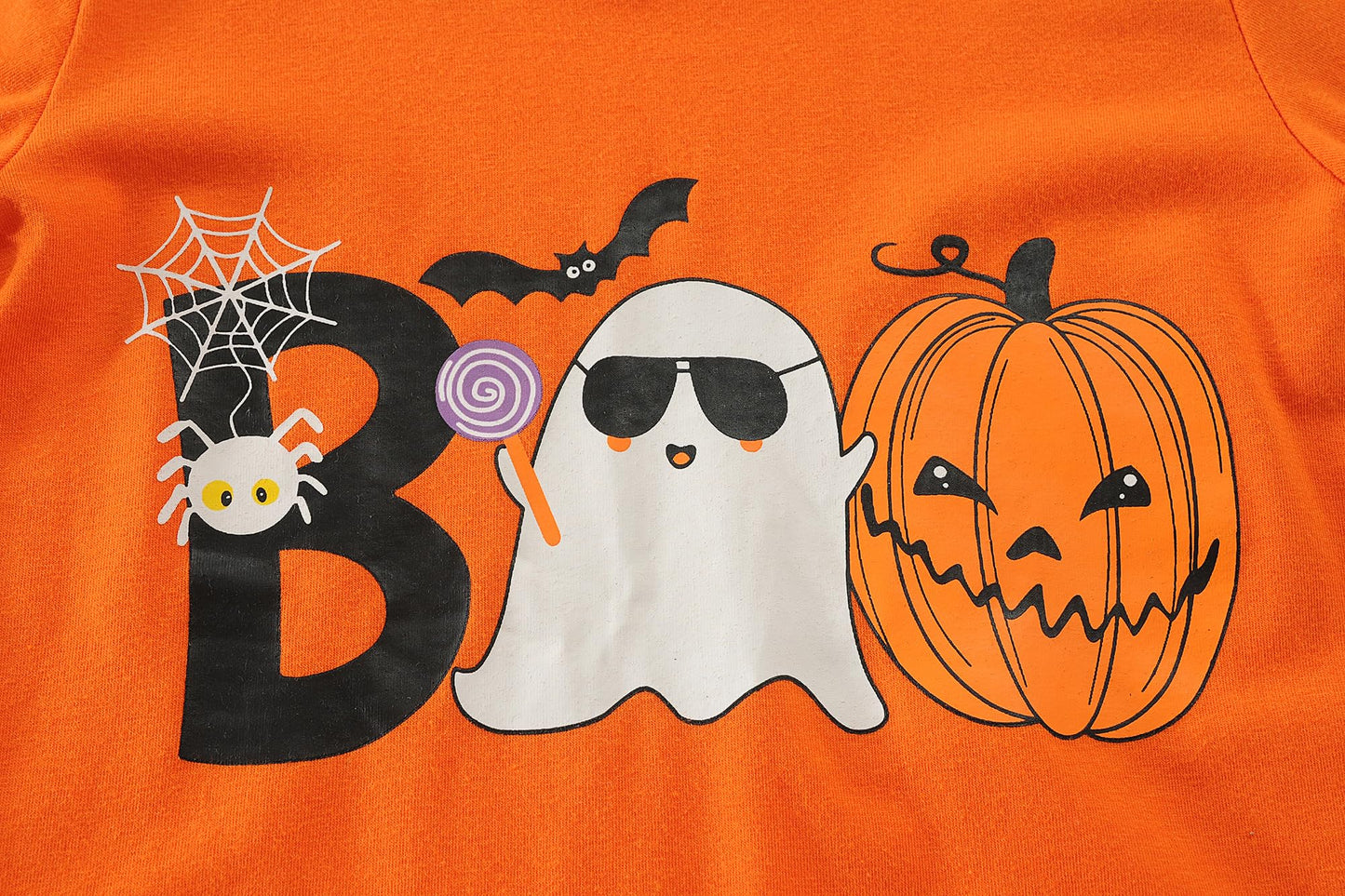 DDSOL Pajamas For Boys Girls Pumpkin Ghost Boo Cotton Long Sleeve Pjs Sleepwear Toddler Kids Halloween Clothes Set Outfit Size 6 Years