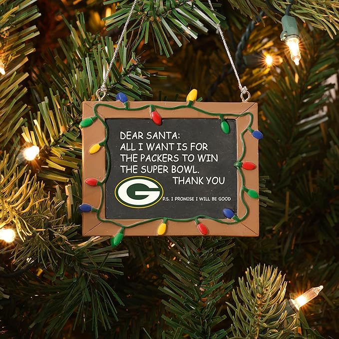 NFL Resin Holiday Christmas Chalkboard Sign Ornament