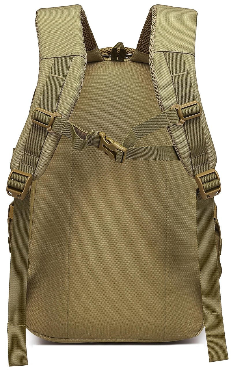 Wotony Military tactical backpack, backpack for men black small tactical assault bag (Khaki, 20 inch)
