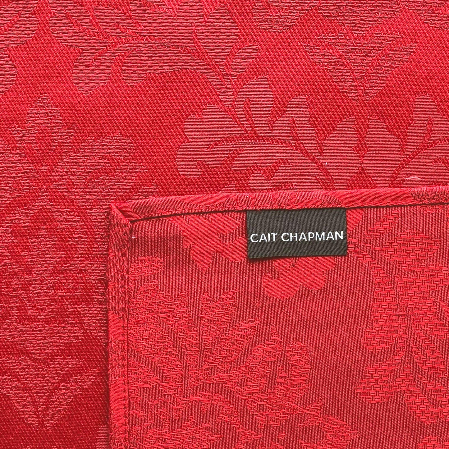 Solid Color Damask Jacquard Woven Napkin (18" Napkin Set of 4, Red)
