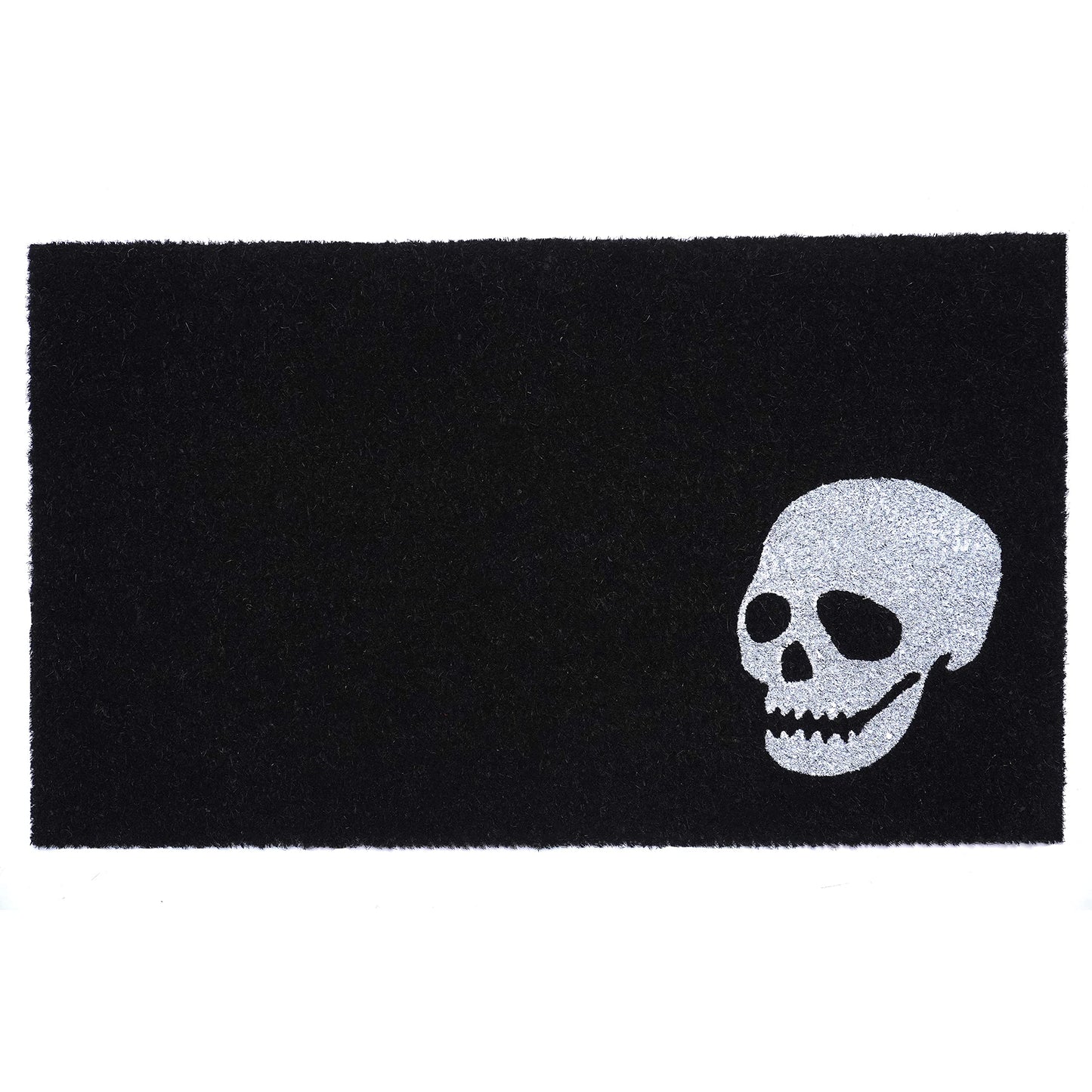 Calloway Mills 153601729 White Skull Doormat, 17" x 29", Black/White