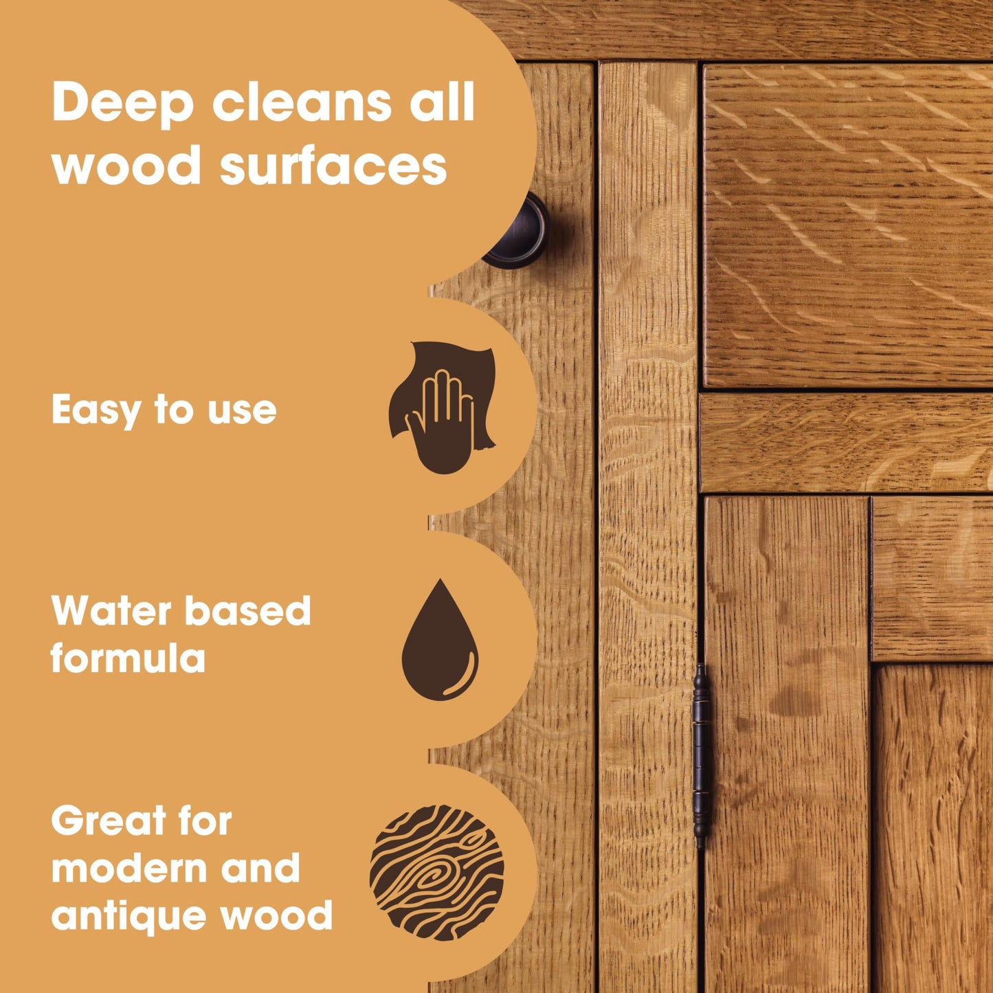 Furniture Clinic Wood Cleaner (500ml) | Restore & Clean Wooden Floors, Furniture, Blinds, Doors, Decking and Many other Wood Surfaces - Easily Remove Wax & Polish Build up, Grease and Grime
