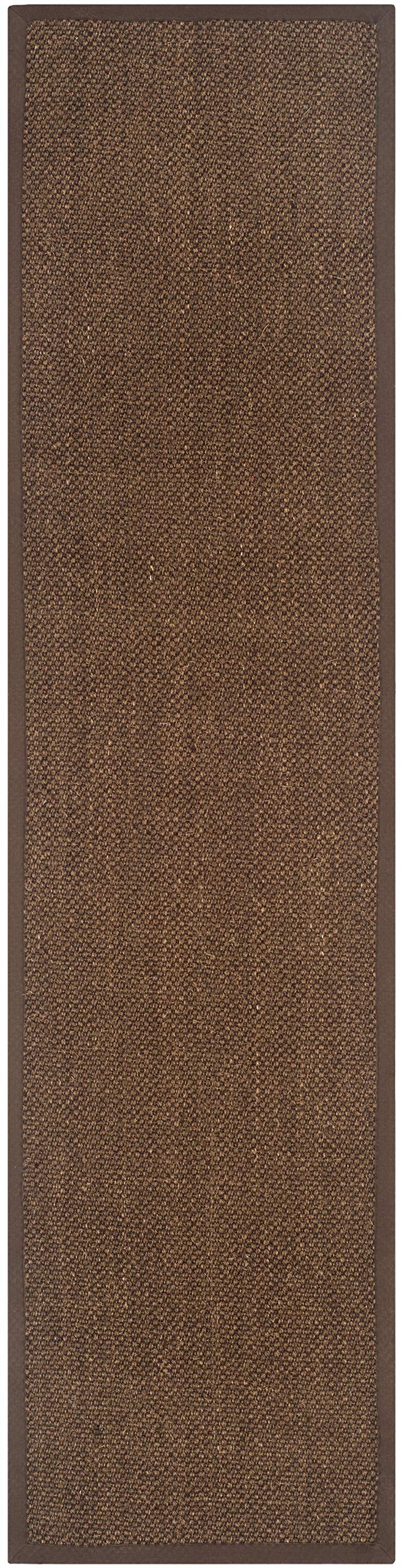 SAFAVIEH Natural Fiber Collection Runner Rug - 2' x 6', Brown, Sisal, Woven Design with Border (NF443D)