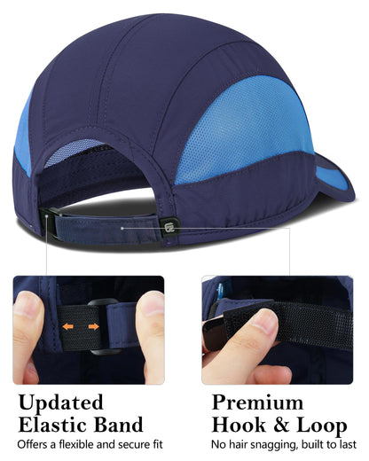 GADIEMKENSD Outdoor Running Hat Men's Cooling UPF50+ Womens Baseball Cap Sport Mesh Sun Hat Trucker Dad Hats Quick Dry Breathable Unstructured for Summer Camping Fishing Hiking Improved Navy L