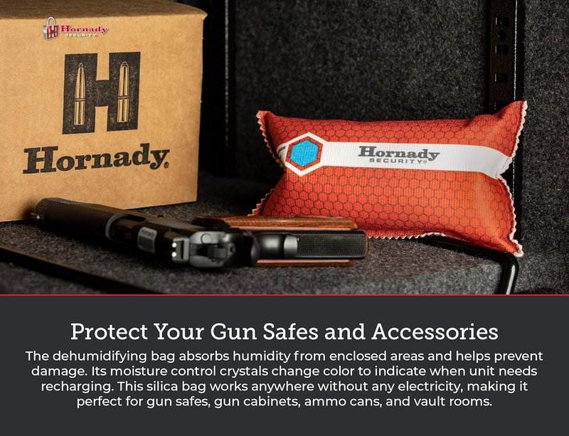 Hornady Reusable Dehumidifier Bag - 450G Moisture Absorber for Gun Safes | Prevents Damage to Firearms & Accessories, Black