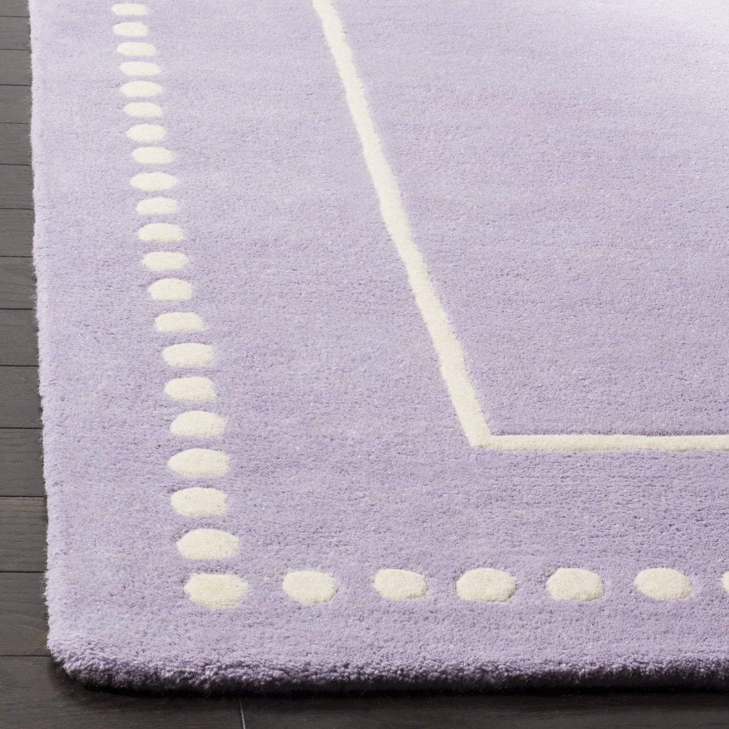 SAFAVIEH Bella Collection Area Rug - 5' x 8', Lavender & Ivory, Handmade Dotted Border Wool, Ideal for High Traffic Areas in Living Room, Bedroom (BEL151C)