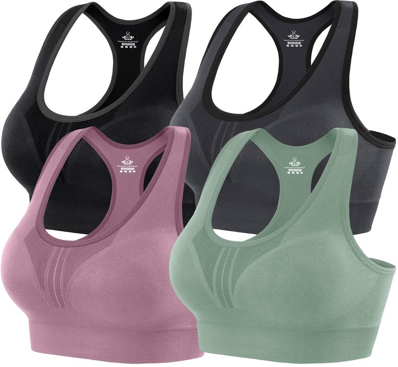 Heathyoga High Impact Sports Bras for Women High Support Padded Sports Bra Pack Racerback Bras for Women Workout Bra Sets