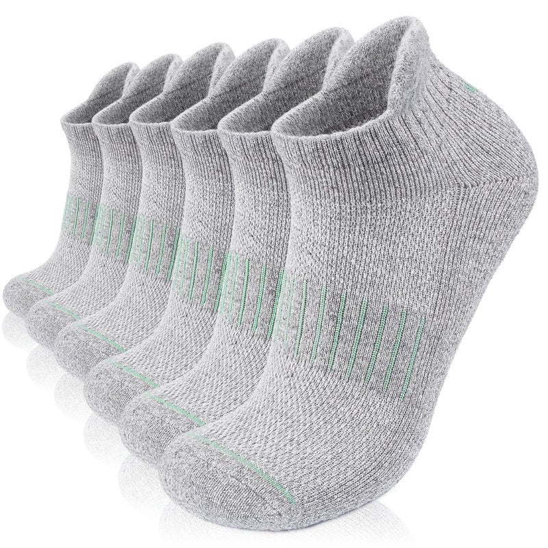 Lapulas Merino Wool Ankle Hiking Running Socks for Men Women Breathable Compression Thick Athletic No Show Socks 6 Pairs