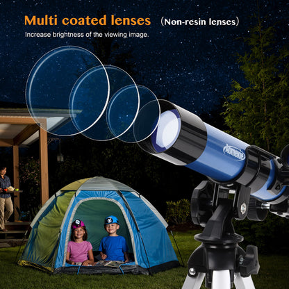 AOMEKIE Telescopes 40/400 with Tabletop Tripod 2 Eyepieces Portable Telescopes for Astronomy Beginners with Finderscope and Compass,Space, Gifts