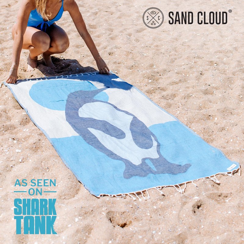 Sand Cloud Turkish Beach Towel - Sand Resistant - 100% Organic Turkish Cotton Yarn - Quick Dry Towel for Beach, Picnic, Blanket or Bath - As Seen on Shark Tank - Marine Life (Emperor Penguin)