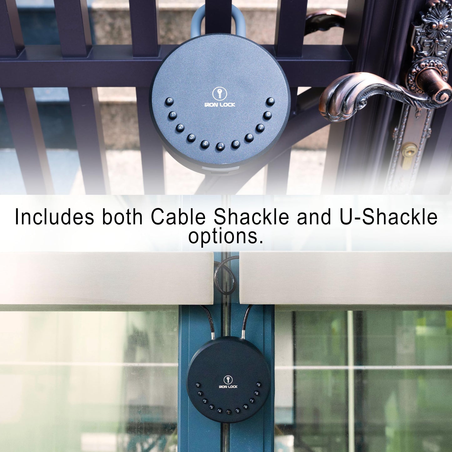 Iron Lock® Portable Smart Key Lock Box - Bluetooth & Mechanical Keyless Entry, App Control, Auto Lock, 2 Interchangeable Shackles (Cable & U-Shackle), IP65 Waterproof, Security Key Cabinets