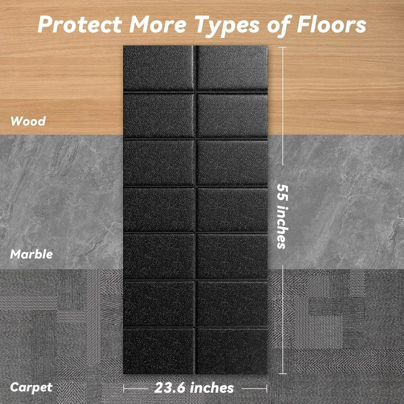 Walking Pad Mat - 1/4" Thick Non-Slip Treadmill Mat for Carpet & Hardwood Floors | Foldable Gym Floor Protector