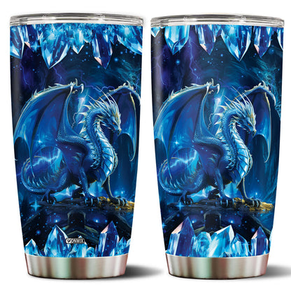 WONWIX Blue Dragon Tumbler Gifts for Women Girls Daughter Coffee Cup 20oz Stainless Steel Insulated with Lid Water Bottle Travel Mug Gift for Dragon Lover Christmas Birthday Mothers Day Valentines