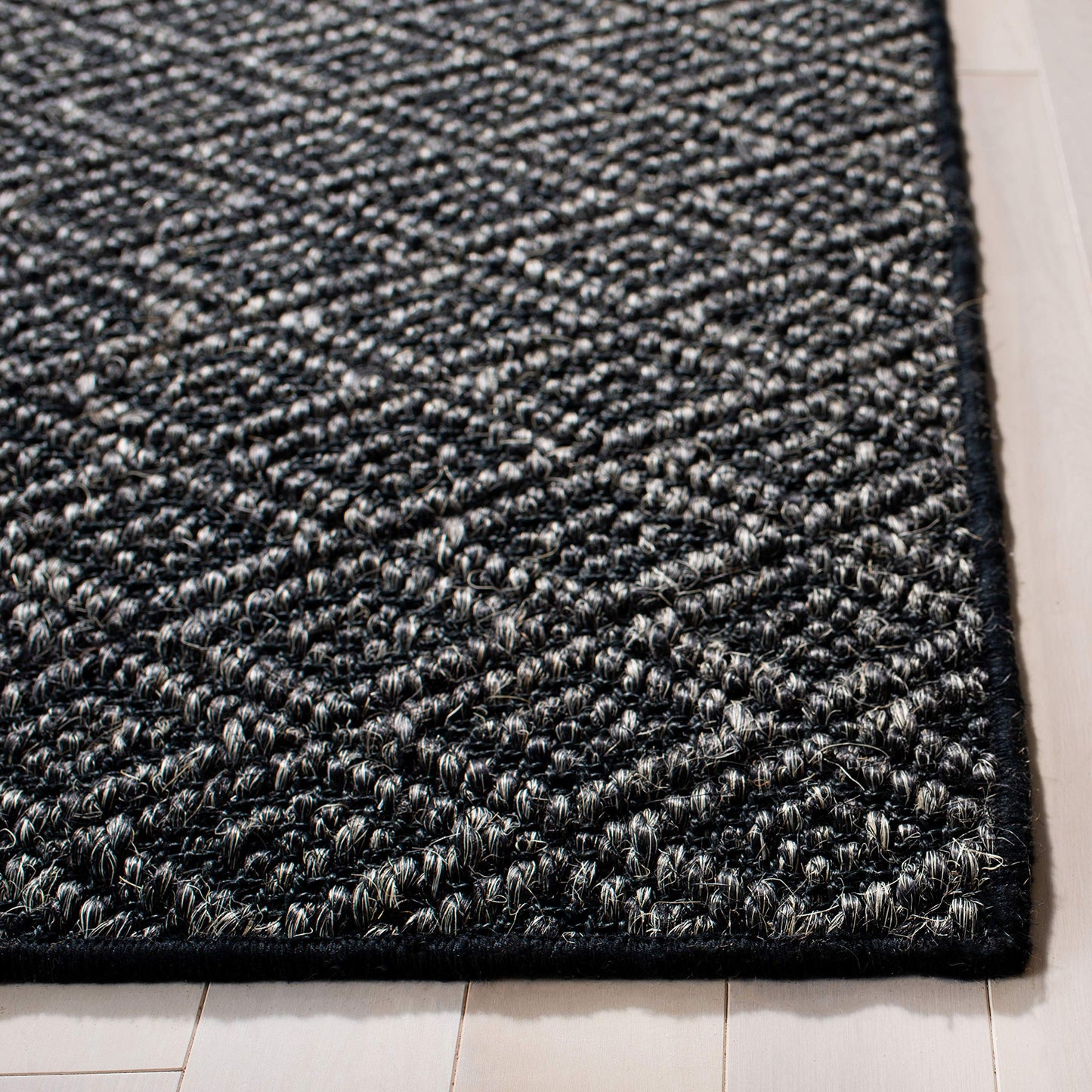 SAFAVIEH Area Rug 8x10 - Palm Beach Collection - Large - Charcoal, Sisal Jacquard Weave, Ideal for Living Room, Bedroom, Office, Dining Space (PAB411A)