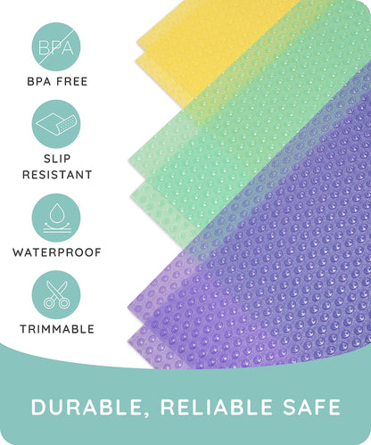 JULY HOME Refrigerator Shelf Liners, Fridge Organizers & Storage, Washable Fridge & Drawers Liners, Protects Against Spills, Slip Resistant (6 Pack, 17.7"x11.4")