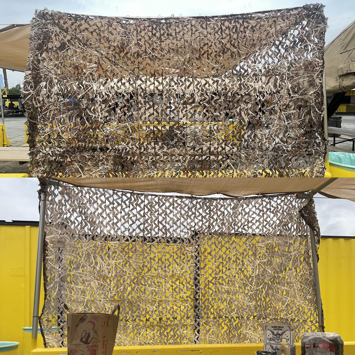 Yeacool Camo Netting Camouflage Netting Bulk Roll Burlap Camo Tarp Sunshade Net for Hunting Gear Blind Material Deer Bird Watching(Dry Grass, 4.9ftx26.2ft, 1.5m*8m)