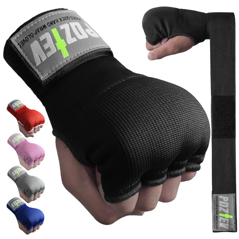POZTEV Boxing Hand Wraps for Men & Women - Boxing Quick Wraps Inner Gloves Kickboxing Handwraps for Boxing Gloves Gear Knuckle Support Elastic Wrist Straps for Training MMA Shadowboxing Muay Thai