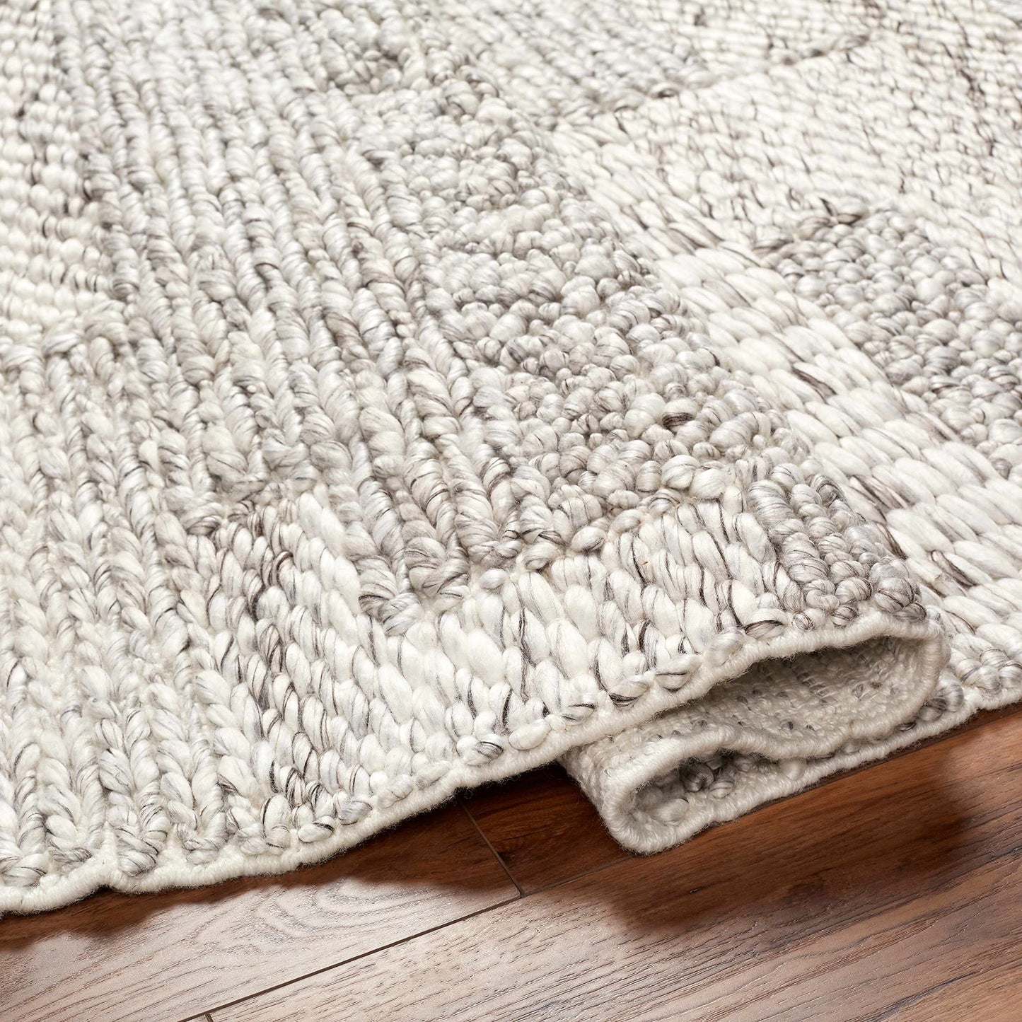 Hauteloom Amon Recycled Material Area Rug - Abstract Distressed Striped Faded - Contemporary Modern Minimalist Transitional Scandinavian - Natural Gray, Dark Gray, Cloud Gray, White, Gray - 2' x 3'